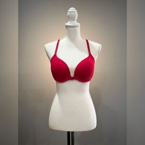 Red Victoria's Secret Racerback Push-Up Bra Size 38B VGUC